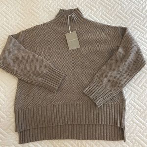 NWT Everlane Oversized Stroopwafel Turtleneck in ReCashmere XS Heathered Sand